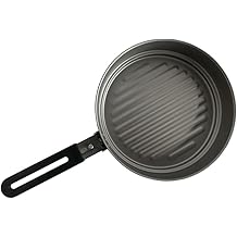 KAPILA 1100ml Titanium Frying Pan with Stainless Steel Folding Handle Camping Pot Titanium Camping Pot Titanium Cookware Backpacking (1100ml)