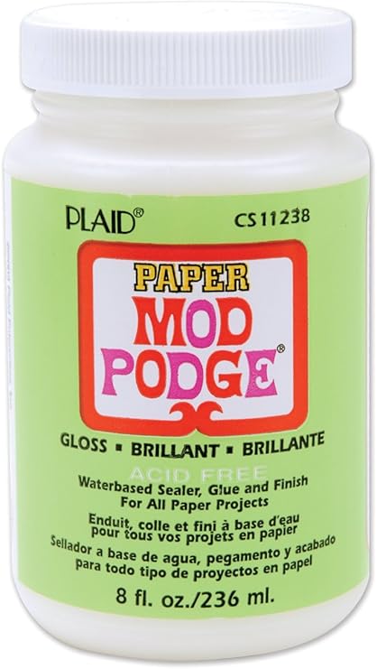Mod Podge Waterbase Sealer, Glue and Finish for Paper (8-Ounce), CS11238 Gloss Finish